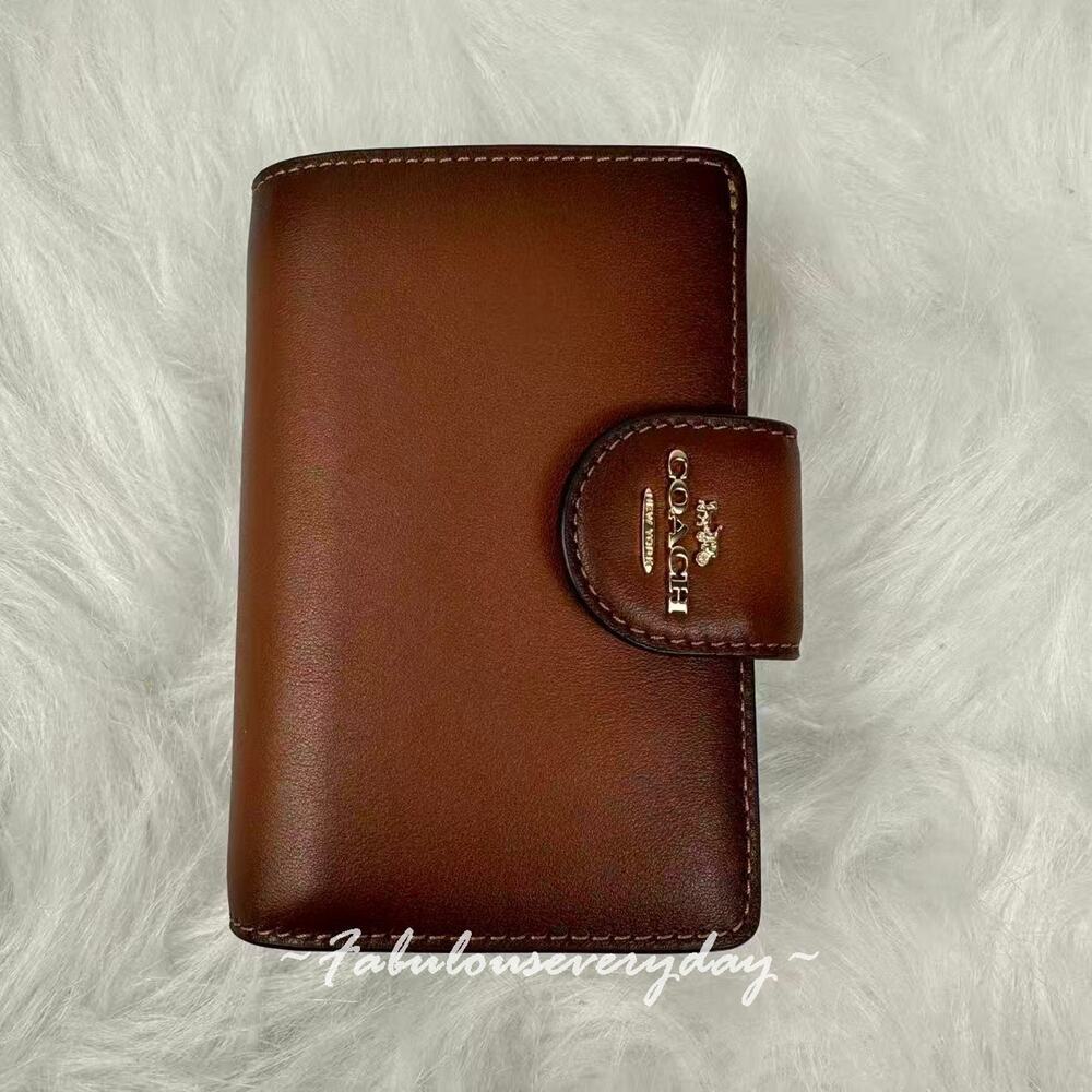 Coach Brown Leather Snap Wallet